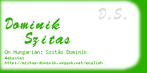 dominik szitas business card