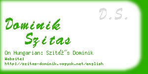 dominik szitas business card